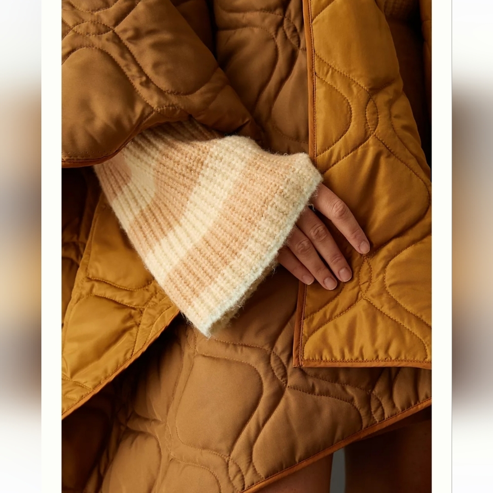 Anthropologie Puffer Wrap - tan/ochre - Picture 5 of 11